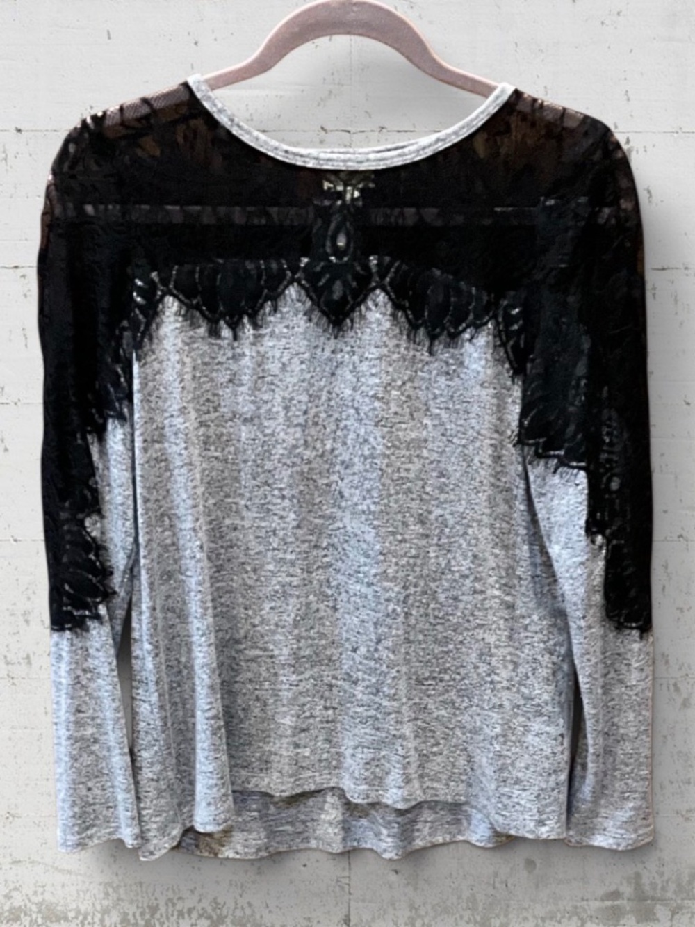 Mason & Belle Gray and Lacy Black Sweater. Sz M